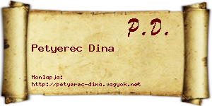Petyerec Dina névjegykártya